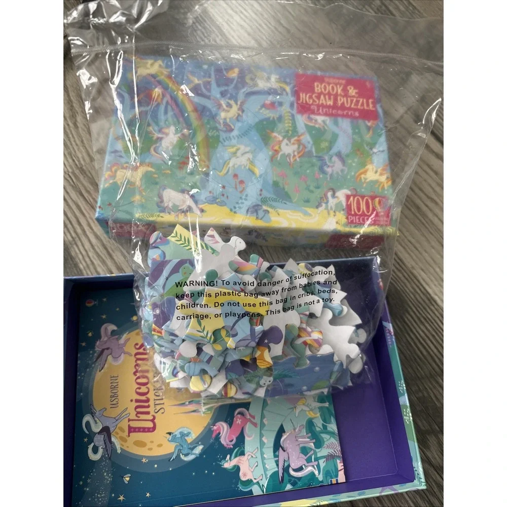 Usborne‎ Book and Jigsaw Puzzle Dinosaurs & Unicorns 100 Pieces NEW